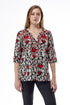 Black and Red Floral Top - La Cera