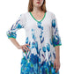 Tulip Print Pleated Tunic Dress