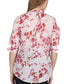 Pleat Front Cherry Blossom Print Cotton Top