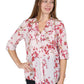 Pleat Front Cherry Blossom Print Cotton Top