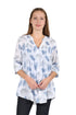 Pleat Front Printed Cotton Top - La Cera