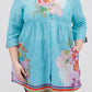 La Cera Plus Size 3/4 Sleeve Pleated Tunic Top - La Cera - 1