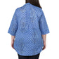 Plus Size Blue Paisley Pleated Tunic - La Cera