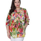 Plus Size Tropical Garden Release Print Tunic - La Cera