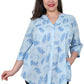 Plus Size Fern Print Release Print Tunic - La Cera