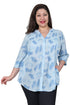 Plus Size Fern Print Release Print Tunic - La Cera