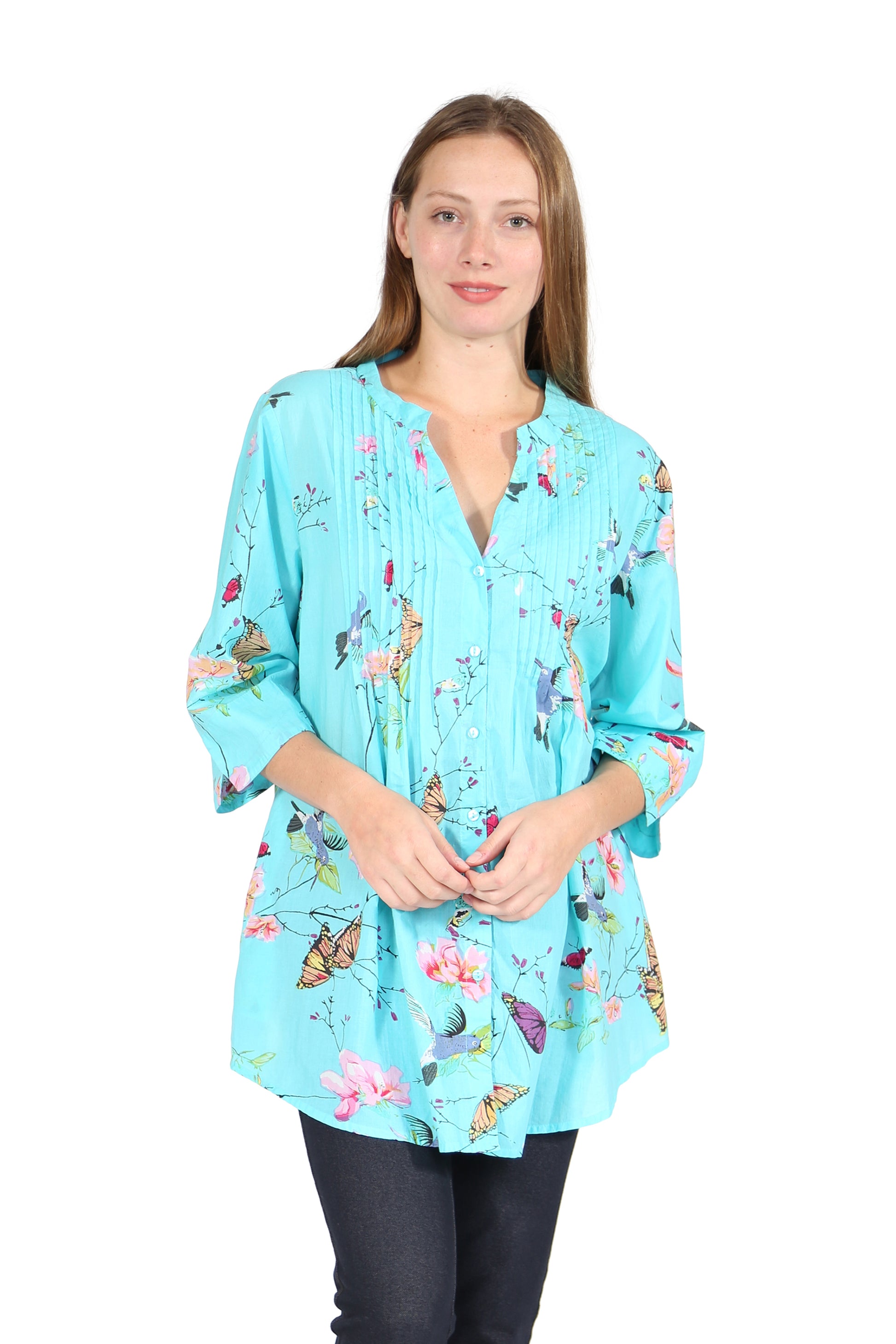 Nature At It's Best Release Print Tunic - La Cera