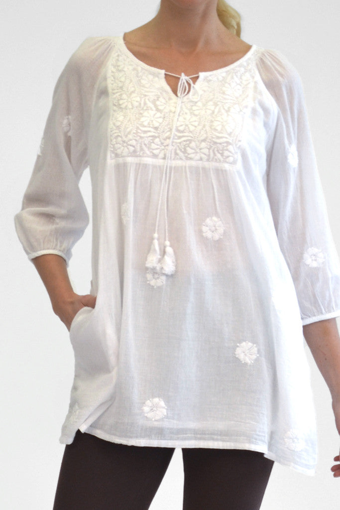 La Cera Women's Long Sleeve Embroidered Top - La Cera - 1