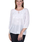 Embroidered White Top - La Cera