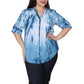 Plus Size Tie Dye Pleated Tunic - La Cera