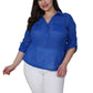 Plus Size Cotton Gauze Camp Shirt