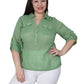 Plus Size Cotton Gauze Camp Shirt