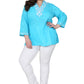 Plus Size Floral Embroidered Tunic Top