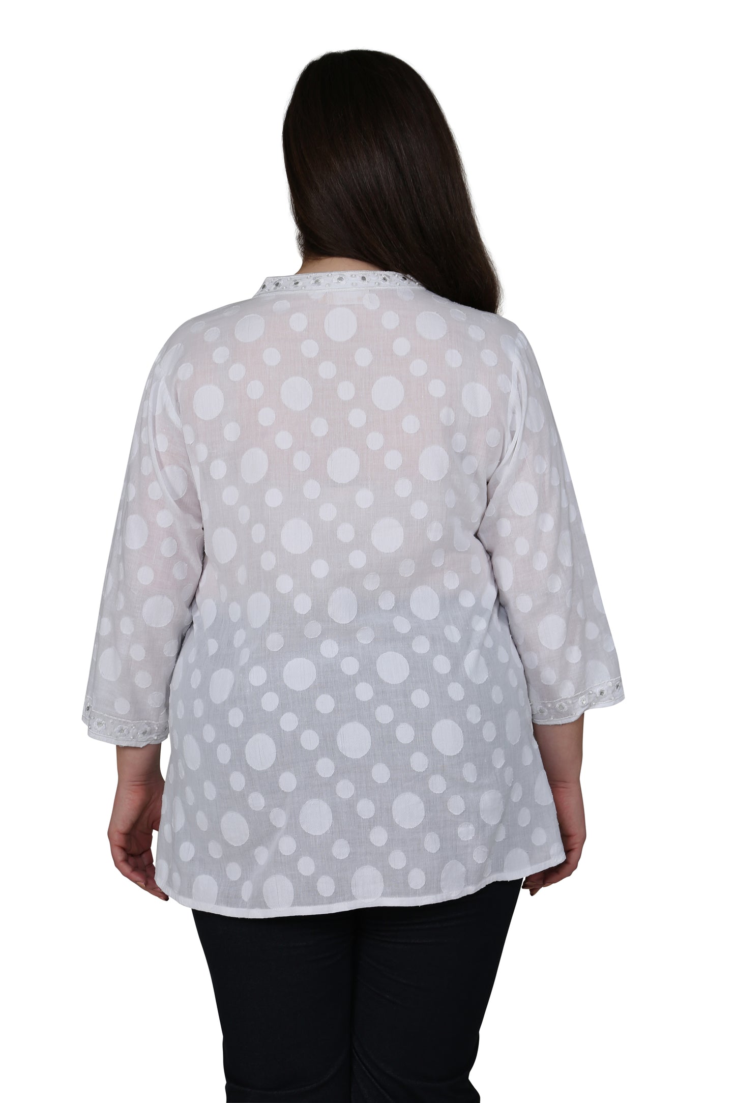 Plus Size Floral Embroidered Tunic Top