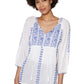 Floral Embroidered Peasant Top - La Cera