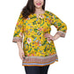 Plus Size Floral Mixed Media Tunic