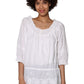 La Cera Hand-Embroidered Smocked Top - La Cera