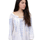 La Cera Hand-Embroidered Peasant Top - La Cera