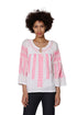 La Cera Hand-Embroidered Peasant Top - La Cera