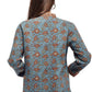 La Cera Quilted Blue Mandarin Jacket - La Cera