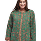 La Cera Quilted Sage Mandarin Jacket - La Cera