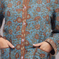 La Cera Quilted Blue Mandarin Jacket - La Cera - 2