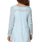 La Cera Long Sleeve Lace Yoke Top - La Cera