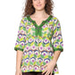 Green Floral Cotton Voile Embroidered Tunic