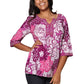 Purple Floral Cotton Voile Embroidered Tunic