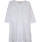 La Cera Plus Size White Embroidered V-Neck Casual Shirt - La Cera