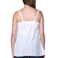 La Cera Spaghetti Strap Embroidered Top