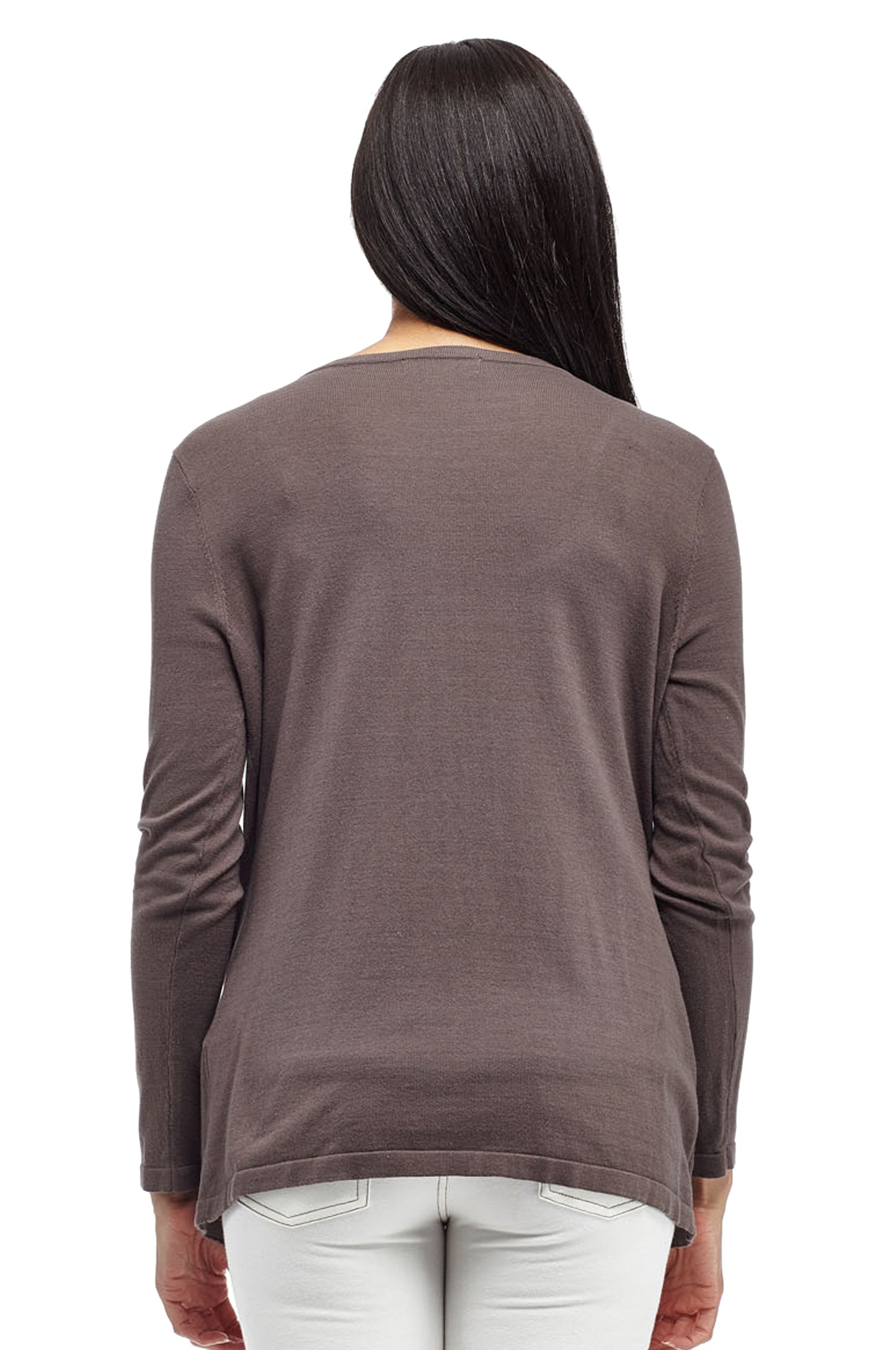 La Cera Long Sleeve Waterfall Cardigan - La Cera