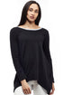La Cera Rounded Neck Pullover Sweater Top - La Cera
