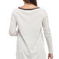 La Cera Rounded Neck Pullover Sweater Top - La Cera