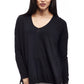 La Cera Long Sleeve Pullover Sweater with Pocket - La Cera