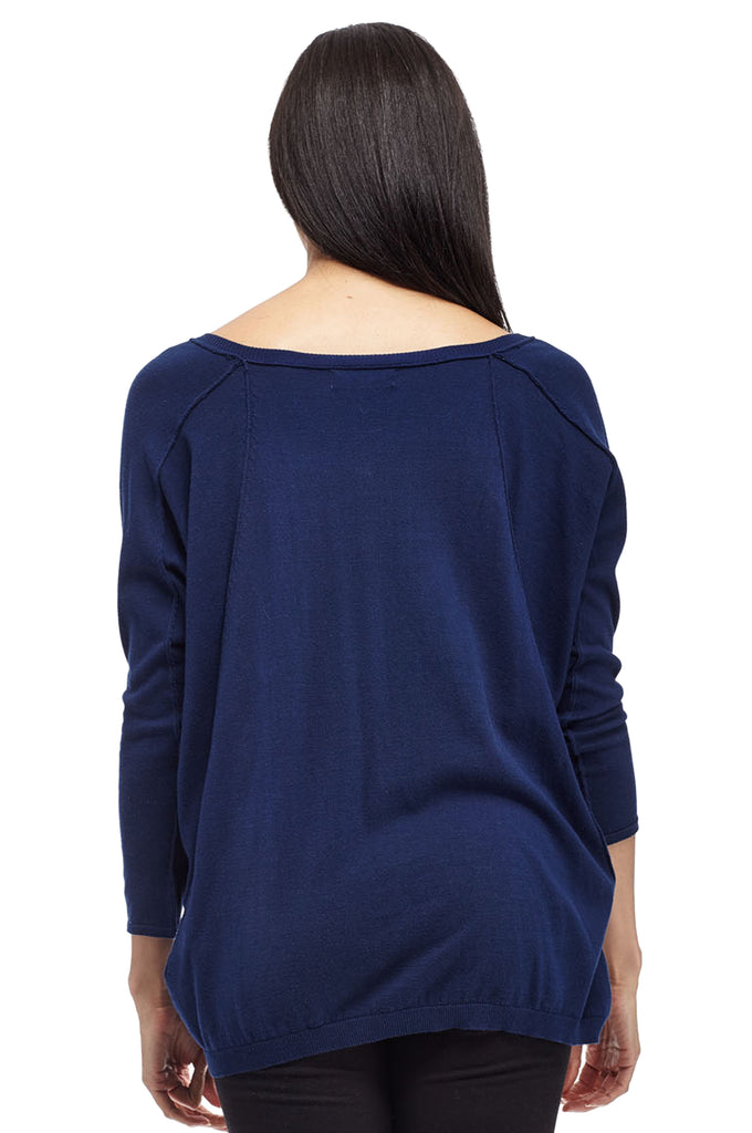 La Cera V-Neckline Pullover Sweater - La Cera