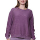 Washed Corduroy Rib Knit Long Sleeve Top