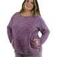Washed Corduroy Rib Knit Long Sleeve Top Plus Size
