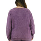 Washed Corduroy Rib Knit Long Sleeve Top Plus Size