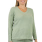 V-Neck Comfort Collection Long Sleeve Top - La Cera