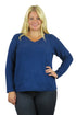 V-Neck Comfort Collection Long Sleeve Top - Plus Size - La Cera