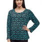 La Cera Baroque Print Pullover Top - La Cera