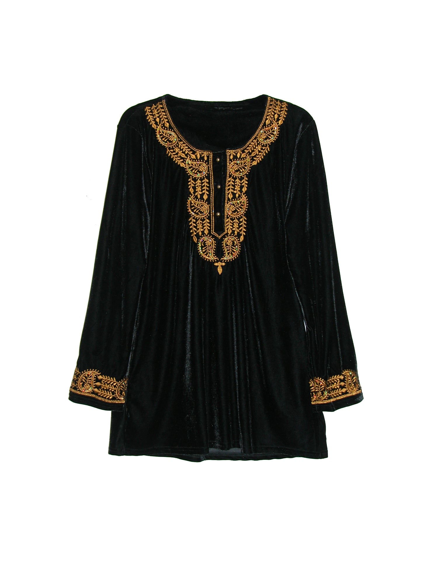 Gold Leaf Velour Plus Size Top - La Cera