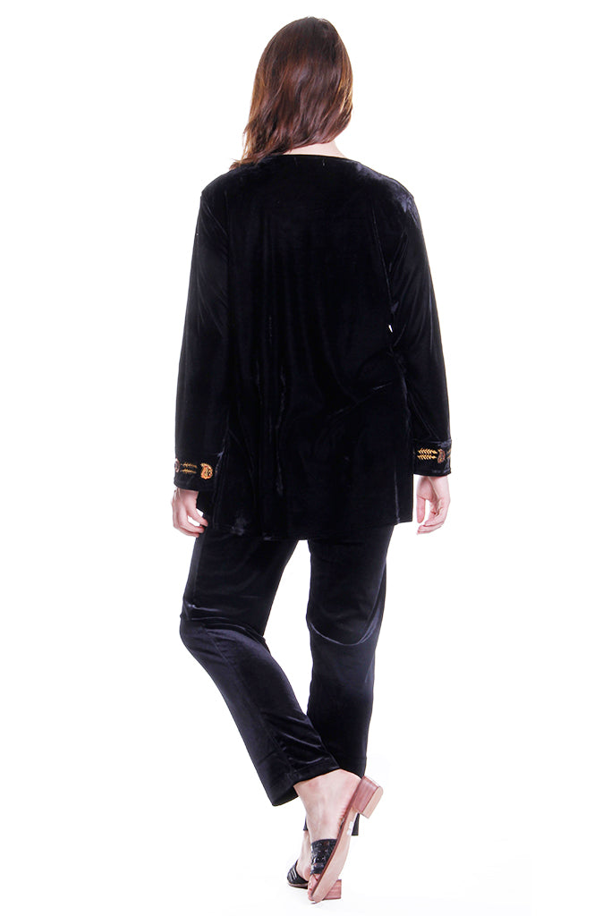 Gold Leaf Velour Plus Size Top - La Cera