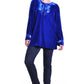 Peacock Velour Top - La Cera