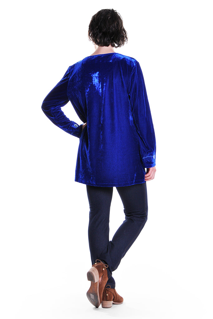 Peacock Velour Top - La Cera