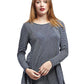 La Cera Asymmetrical Striped Tunic Top - La Cera