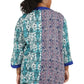 Plus Size La Cera Blue Multi Patchwork Top
