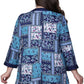 Plus Size La Cera Blue Patchwork Top