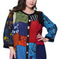 Plus Size La Cera Red Patchwork Top - La Cera
